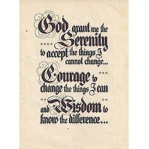 Grapevine Serenity Prayer Card Serenity Prayer Card